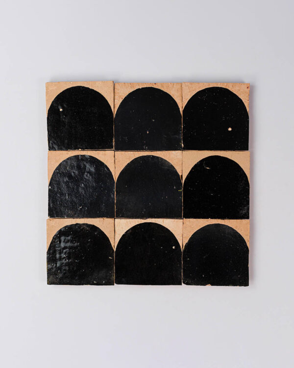 Moroccan Black Arch Terracotta Zellige Tile