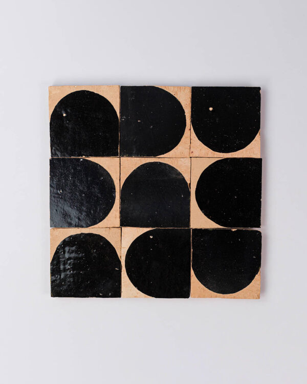 Moroccan Black Arch Terracotta Zellige Tile