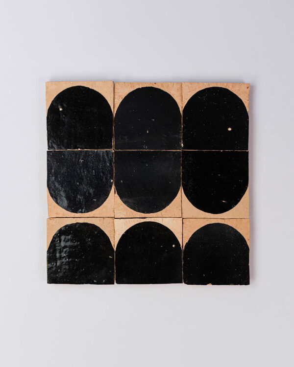 Moroccan Black Arch Terracotta Zellige Tile