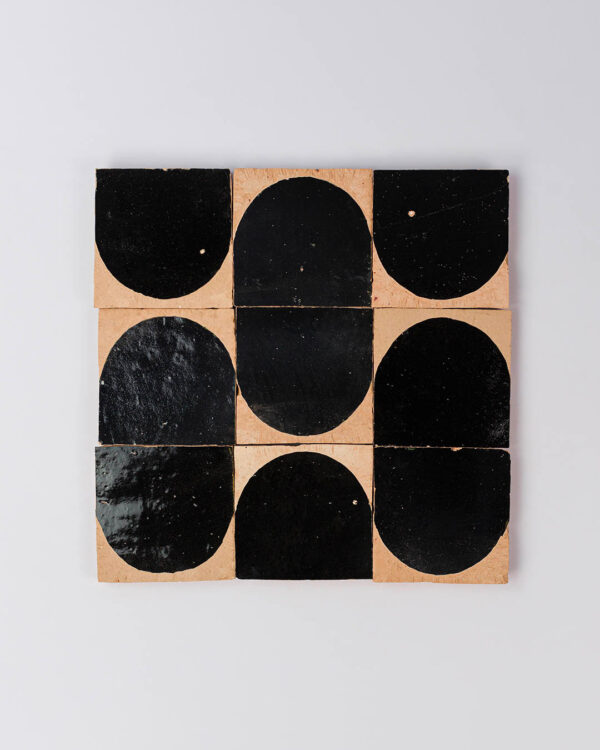 Moroccan Black Arch Terracotta Zellige Tile