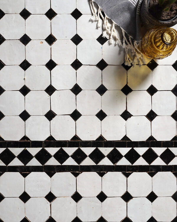 Moroccan Black Octagon Zellige Tile