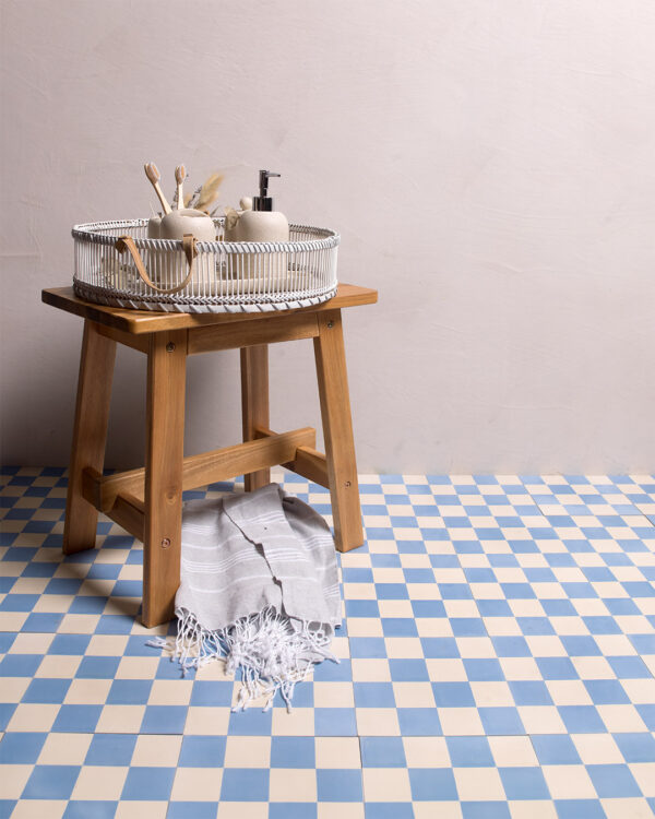 Blue Checkers Encaustic Cement Tile