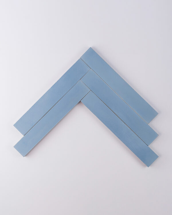 Blue Herringbone Encaustic Cement Tile