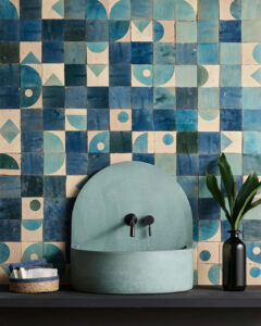 Moroccan Blue Jean Patterned Zellige Tile