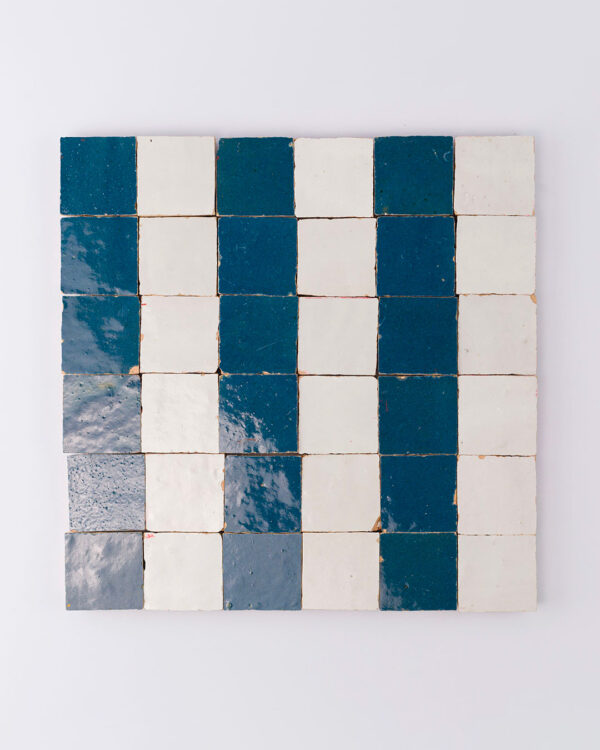 Moroccan Blue Marine Stripes Zellige Tile