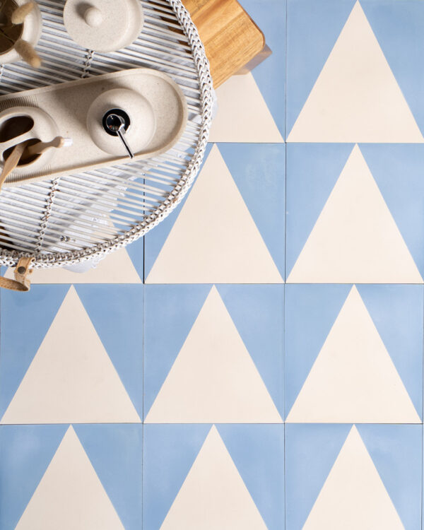 Plue Pyramid Encaustic Cement Tile