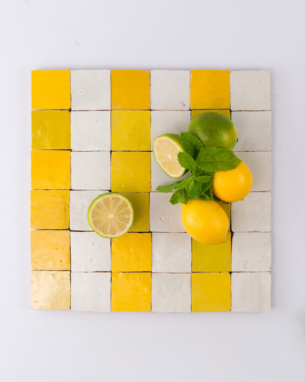 Moroccan Citron Stripes Zellige Tile