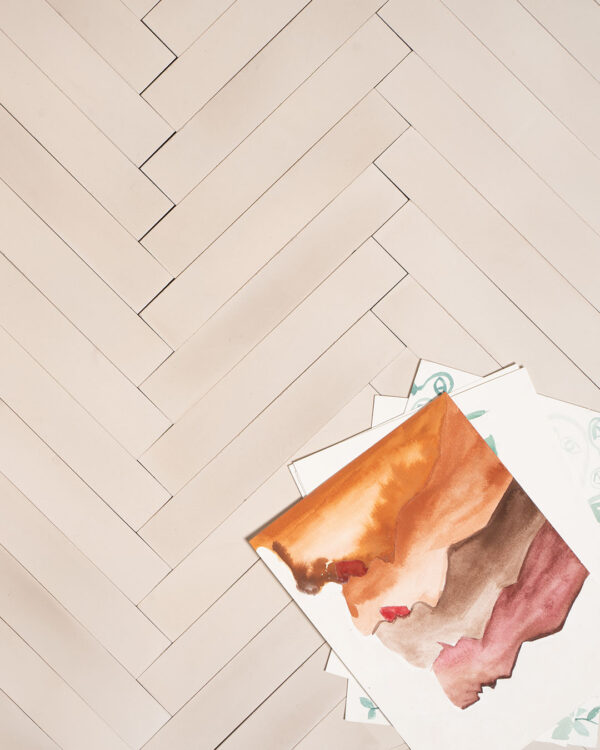 Cream Herringbone Cement Tile