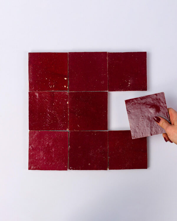 Moroccan Crimson Red Zellige Tile