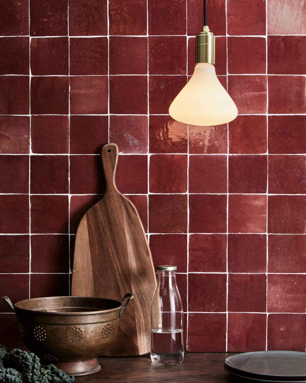 Moroccan Crimson Red Zellige Tile