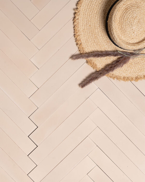 Egg Shell Herringbone Cement Tile
