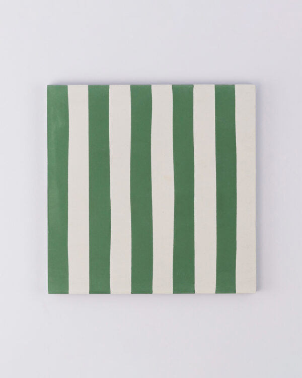 Green Stripes Encaustic Cement Tile