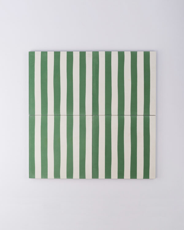 Green Stripes Encaustic Cement Tile