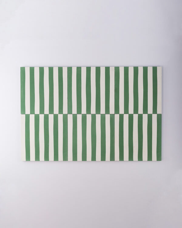 Green Stripes Encaustic Cement Tile