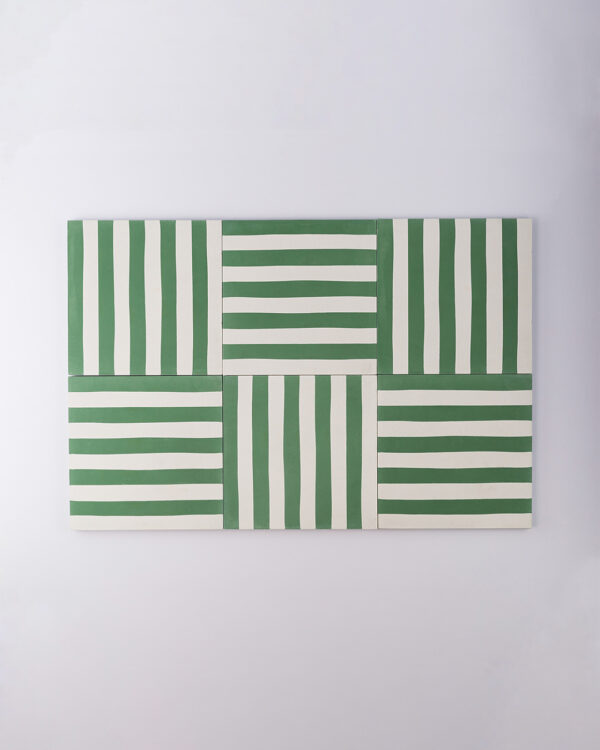 Green Stripes Encaustic Cement Tile