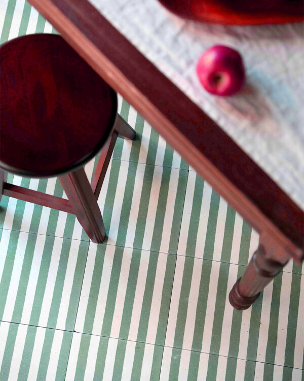 Green Stripes Encaustic Cement Tile