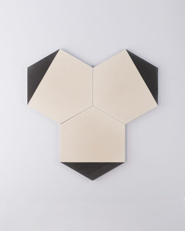 Hex Black Caret Encaustic Cement Tile