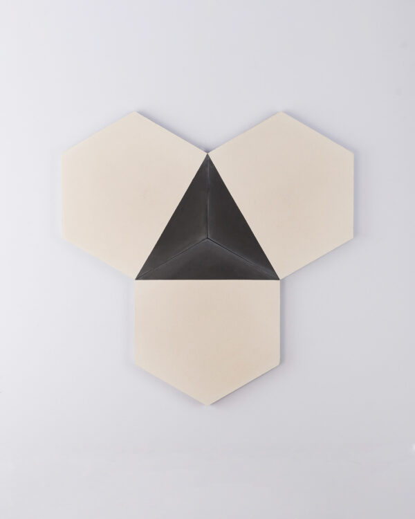 Hex Black Caret Encaustic Cement Tile