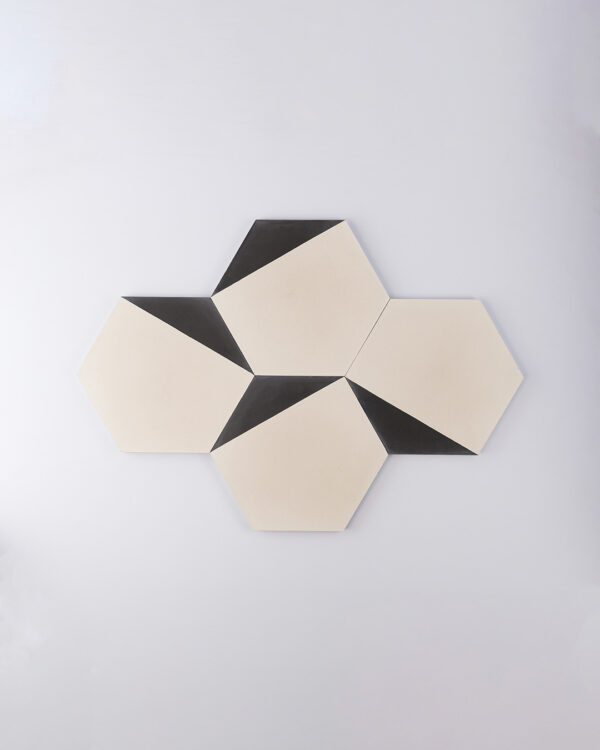 Hex Black Caret Encaustic Cement Tile