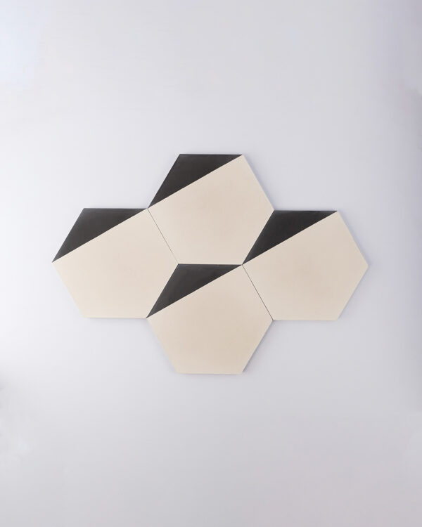 Hex Black Caret Encaustic Cement Tile