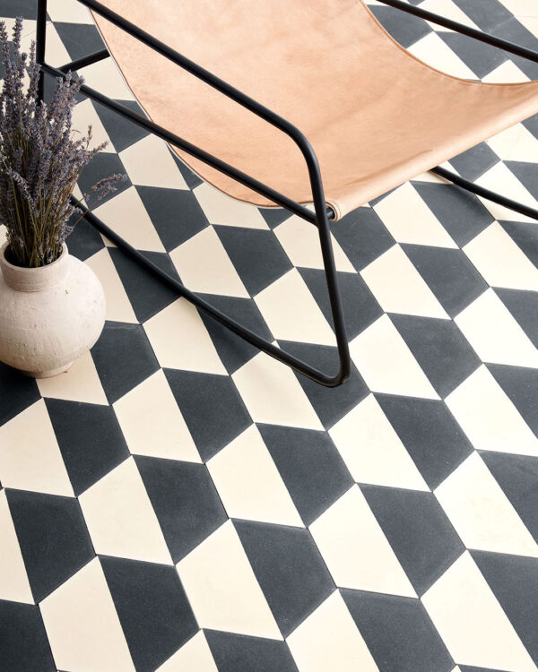 Hex Monochrome Cement Tile