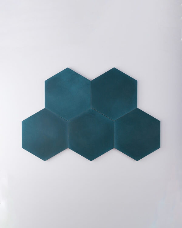 Navy Blue Hexagon Encaustic Cement Tile