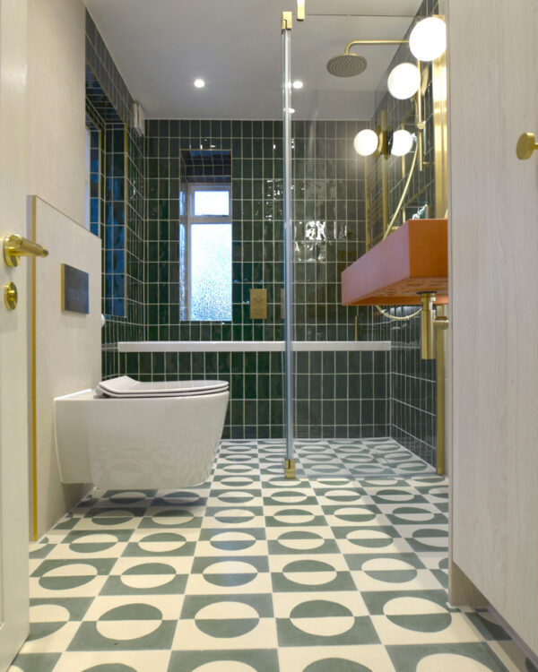 Odi bosco cement tile bathroom floor green