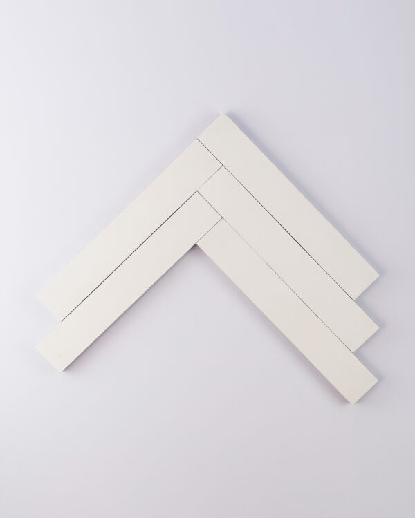 Pure White Herringbone Encaustic Cement Tile