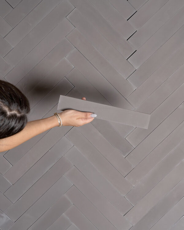 Shark Gray Herringbone Cement Tile