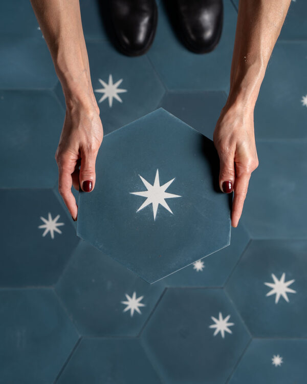 Starry Night Navy Blue Cement Tile