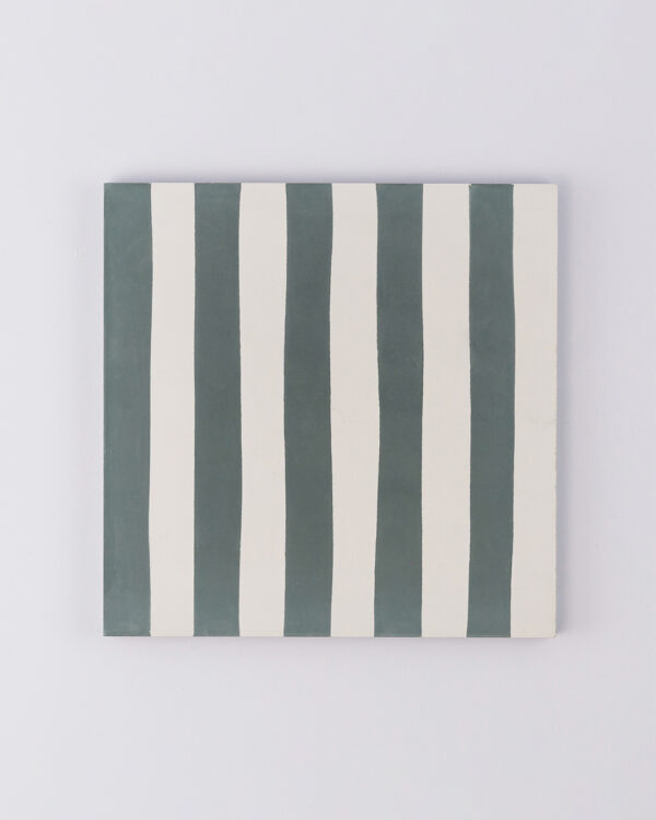 Storm Green Stripes Encaustic Cement Tile