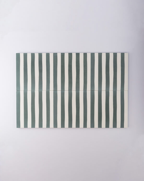 Storm Green Stripes Encaustic Cement Tile