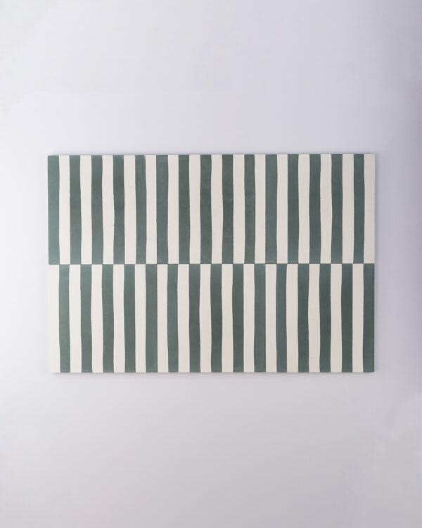 Storm Green Stripes Encaustic Cement Tile