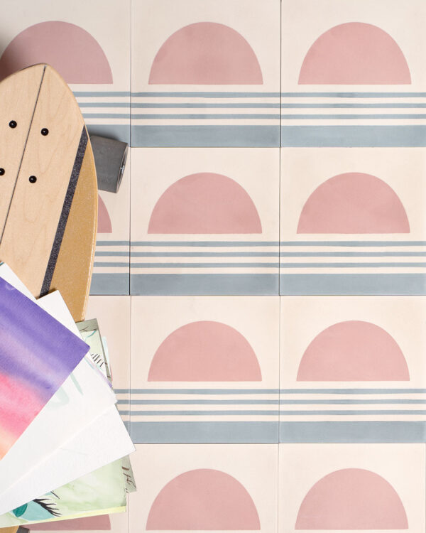 Sunset Stripes Cement Tiles