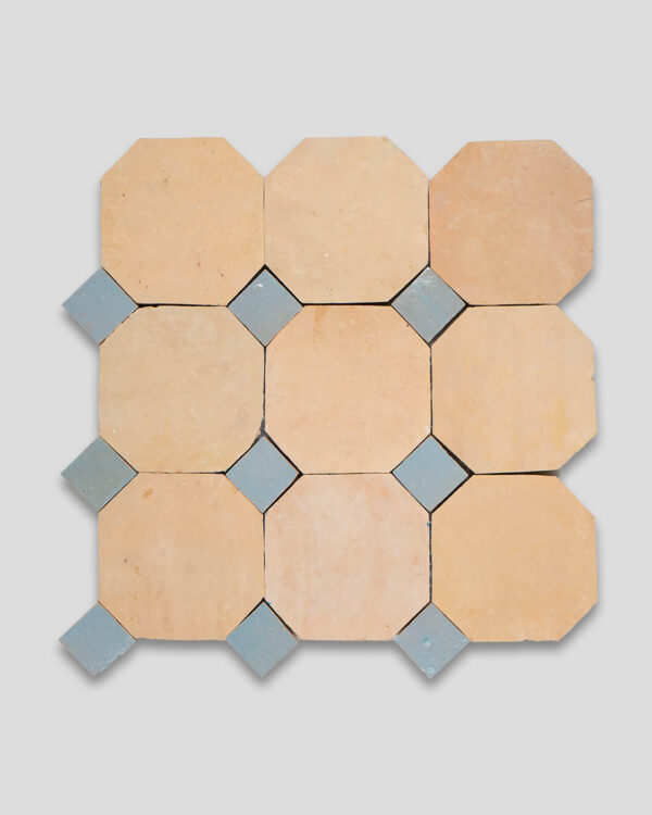 Moroccan Terracotta Gray Octagon Zellige Tile