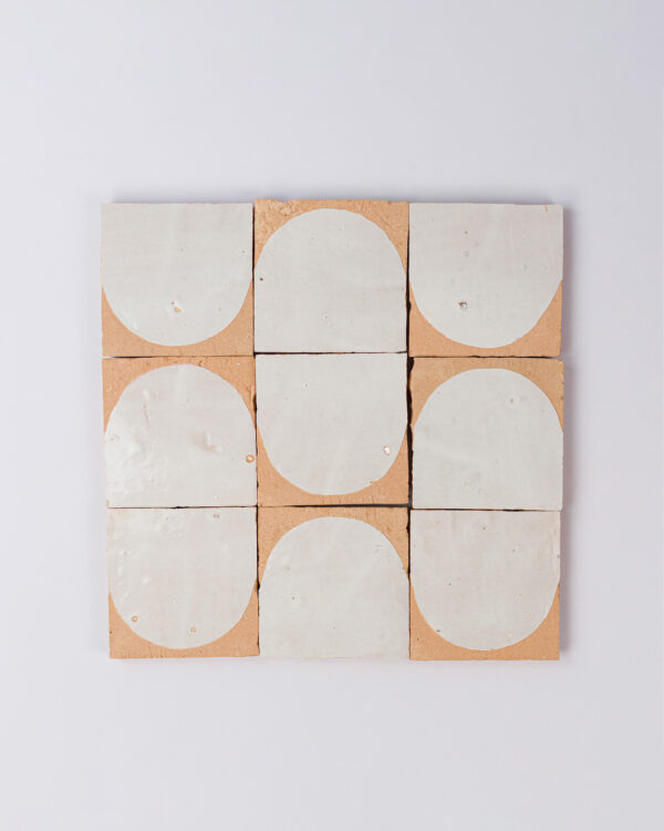 Moroccan White Arch Terracotta Zellige Tile