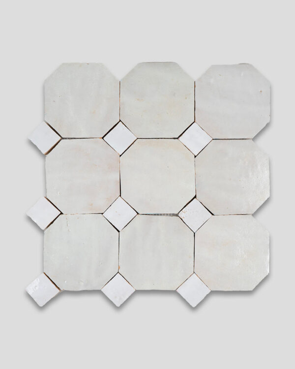 Moroccan White Octagon Zellige Tile