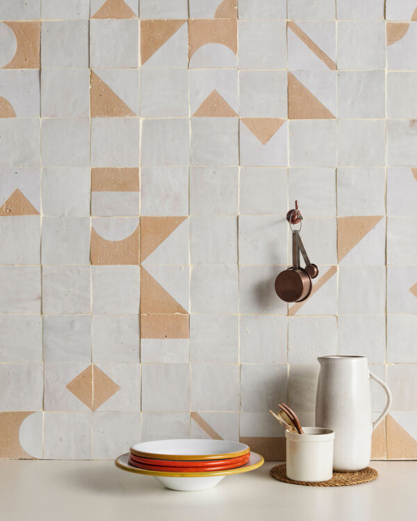 Moroccan White Patterned Zellige Tile