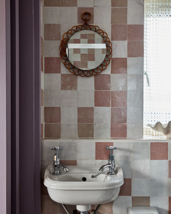 Ecru zellige desert rose zellige tiles bathroom