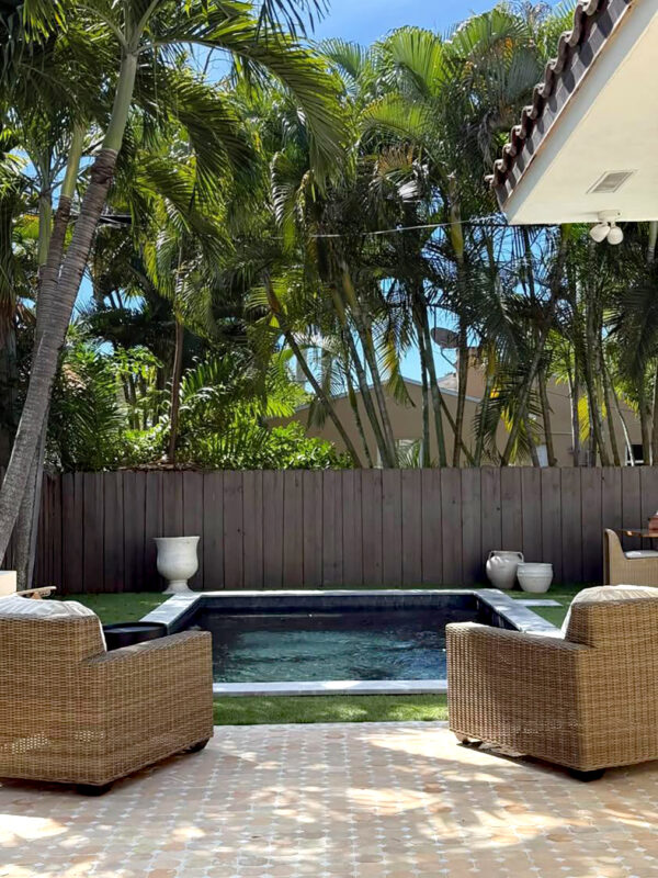 Terracotta-White-Octagon-Zellige-Tiles-By-A Poolside-Outdoors-Miami